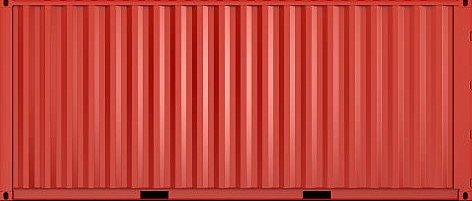 3d rendering of a shipping container seen straight from the side